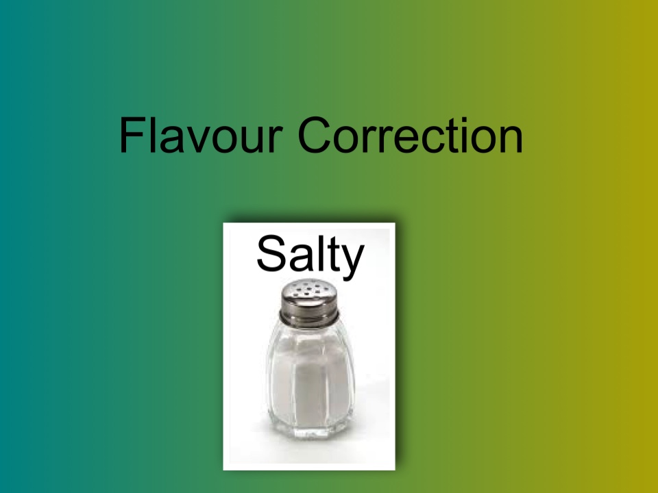 Correction of flavours..Salty