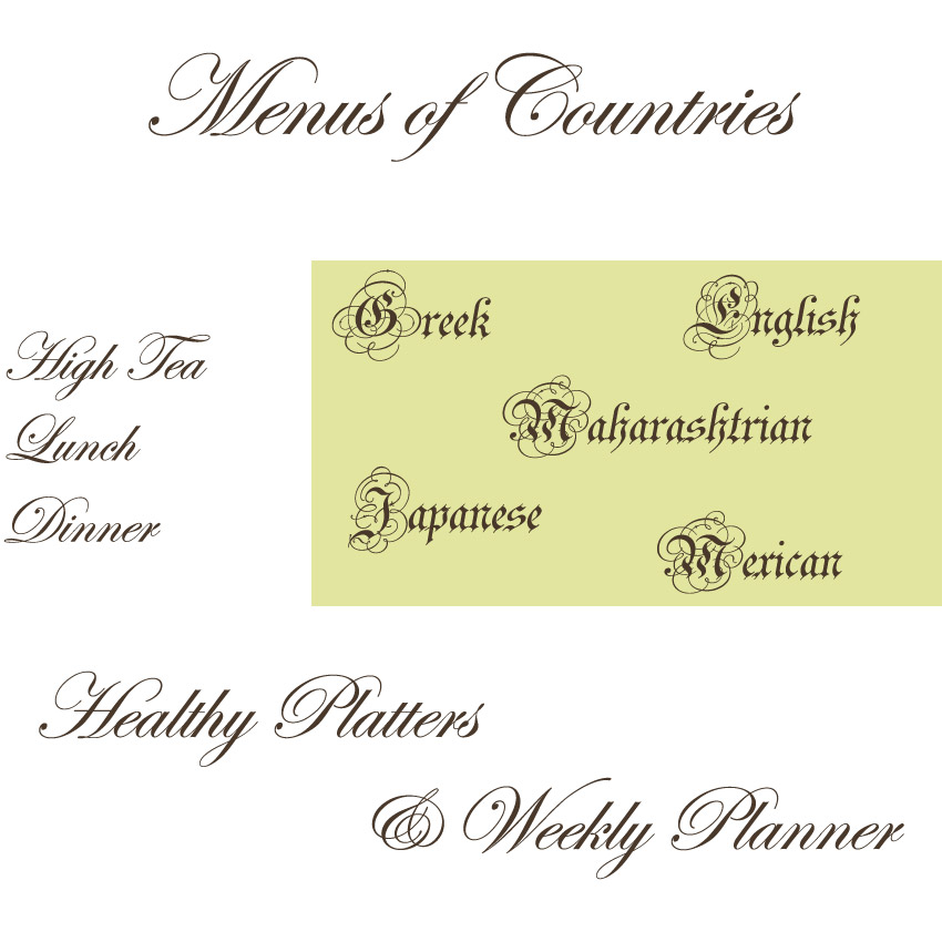 MENUS, PLATTERS AND PLANNERS