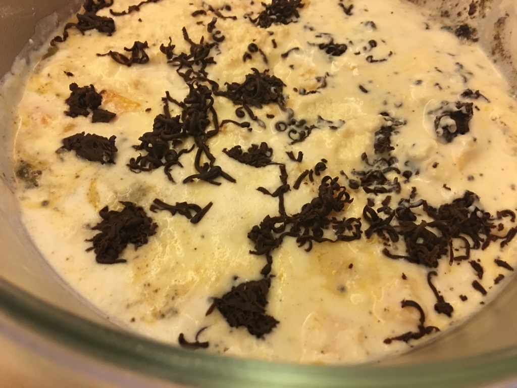 Seven layered peach pudding[156]